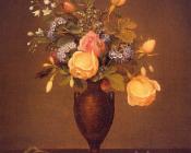 Wildflowers in a Brown Vase - 马丁·约翰逊·赫德